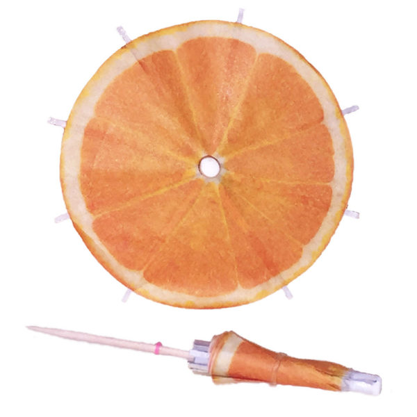 Orange Slice Cocktail Umbrellas
