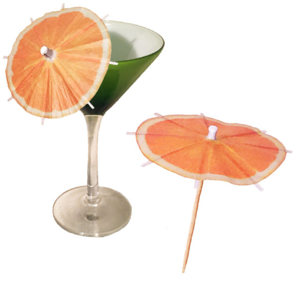 Orange Cocktail Umbrellas