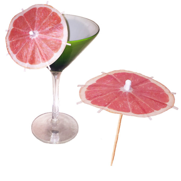 Pink Grapefruit Cocktail Umbrellas
