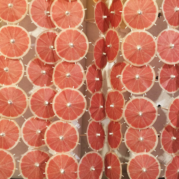 Pink Grapefruit Cocktail Umbrellas Aligned