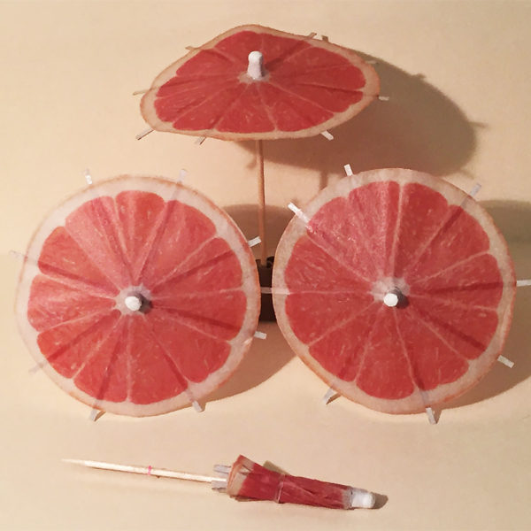 Pink Grapefruit Cocktail Umbrellas Group
