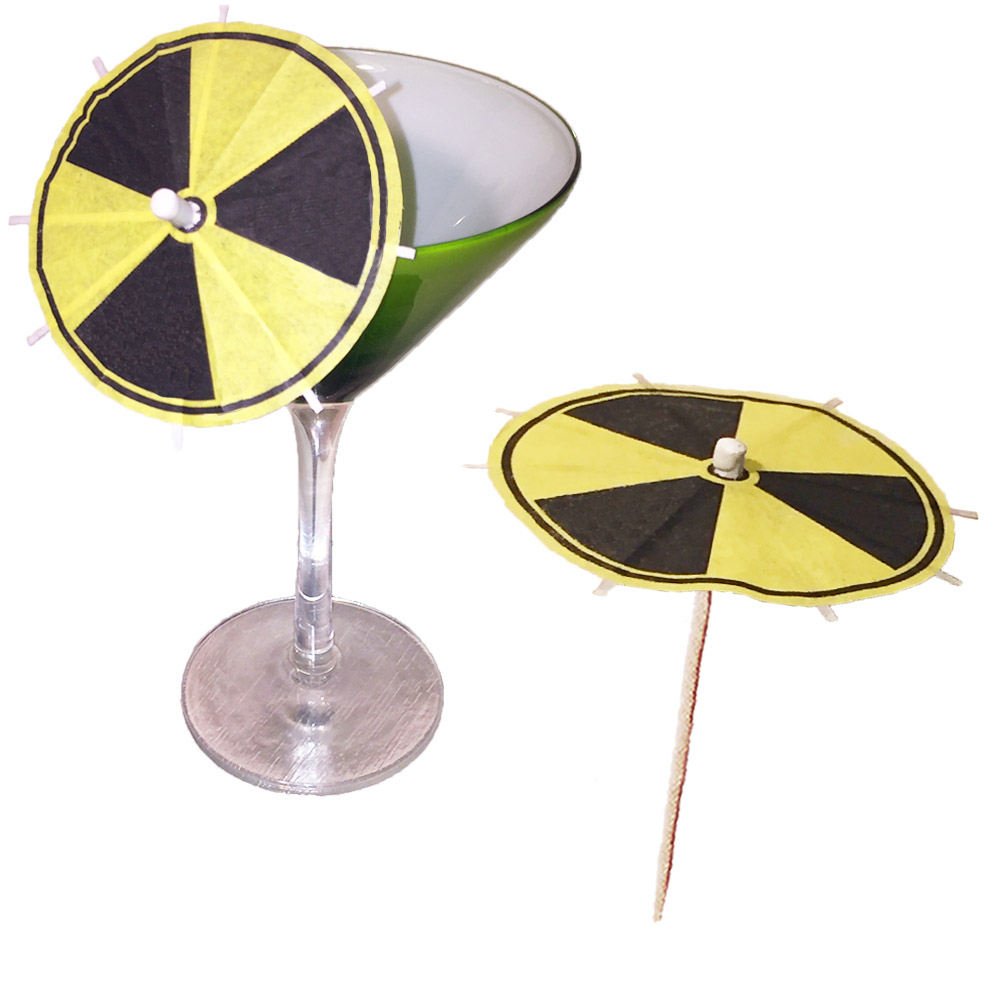 Radioactive Symbol Cocktail Umbrellas