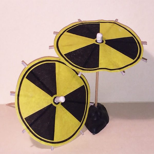 Radioactive Symbol Cocktail Umbrellas Angled