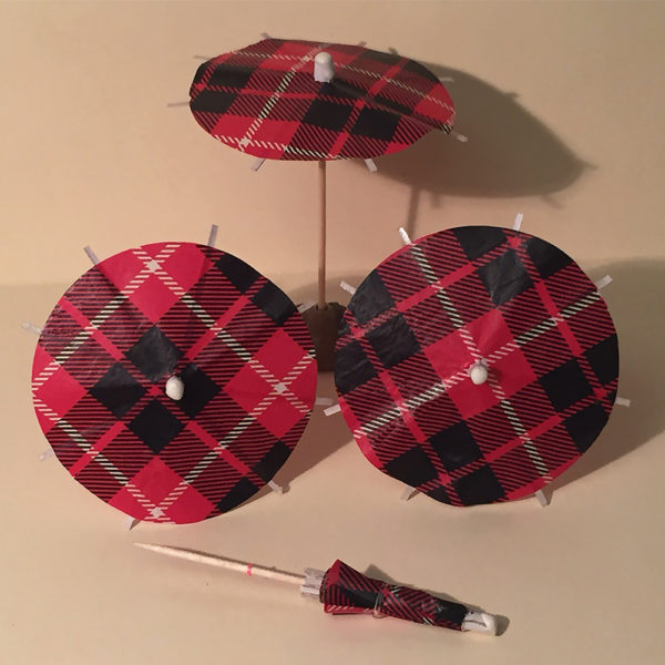 Scottish Plaid Cocktail Umbrellas Group