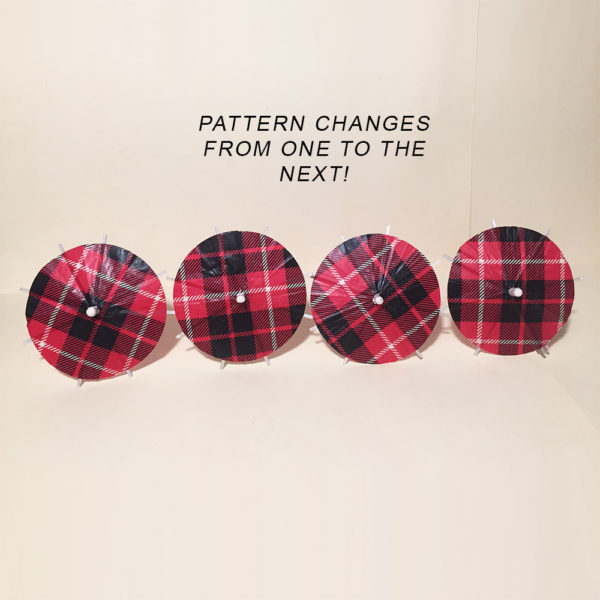 Scottish Plaid Cocktail Umbrellas Pattern Change