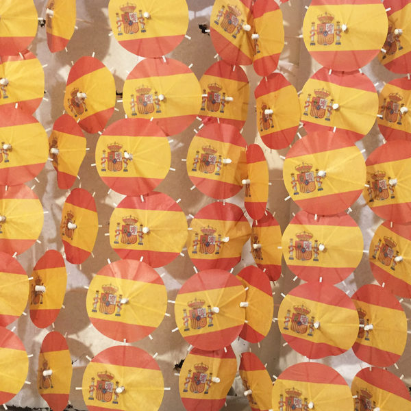 Spain Flag Cocktail Umbrellas Aligned