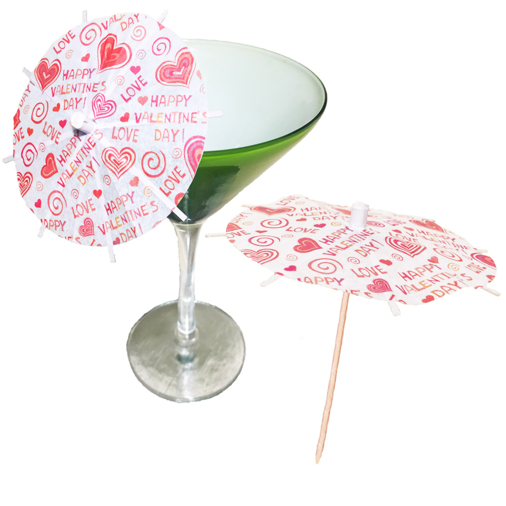 Valentine’s Sayings Cocktail Umbrellas