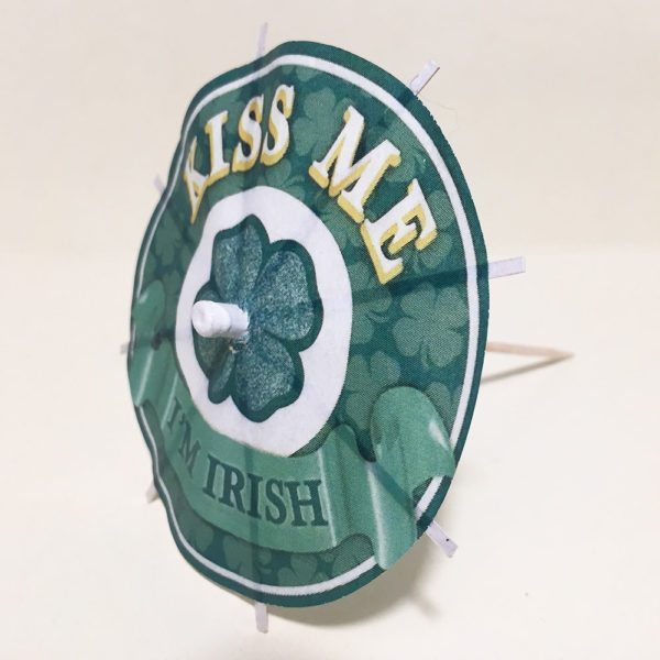 KIss Me I'm Irish Cocktail Umbrellas Angled