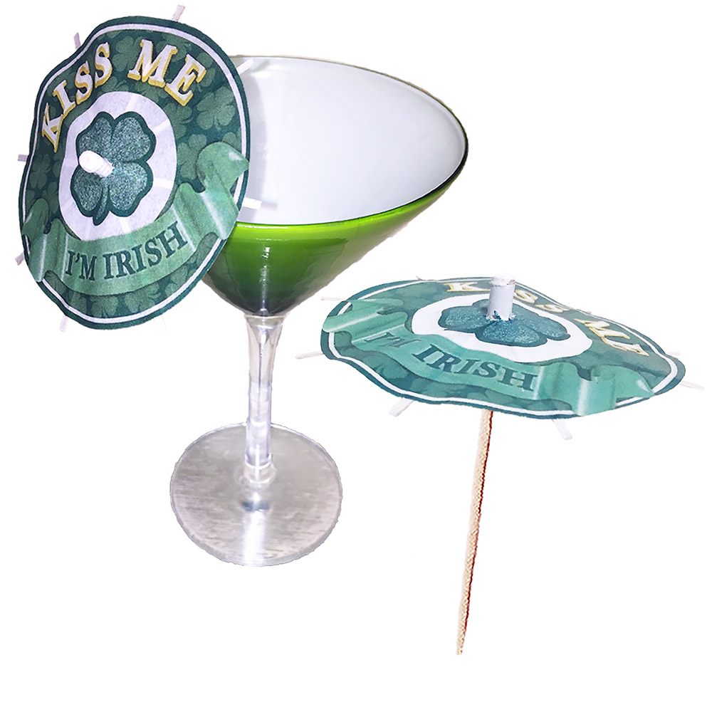 Kiss Me I’m Irish Cocktail Umbrellas
