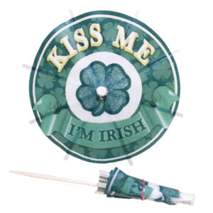 Kiss Me I'm Irish Cocktail Umbrellas