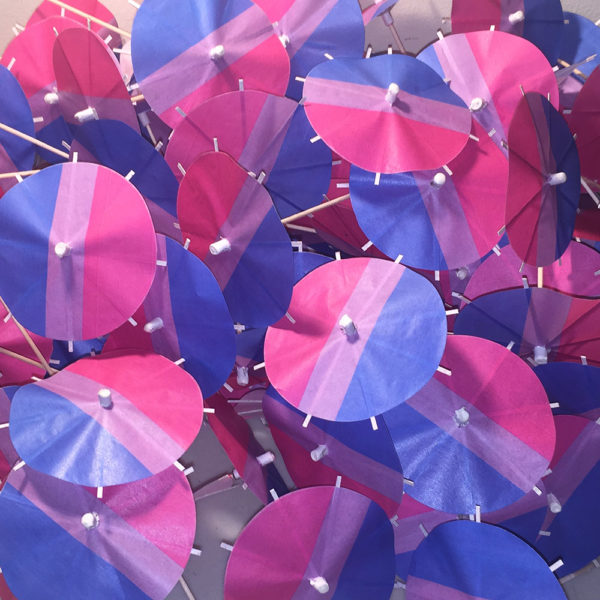 Bisexual Flag Cocktail Umbrellas Open Collage