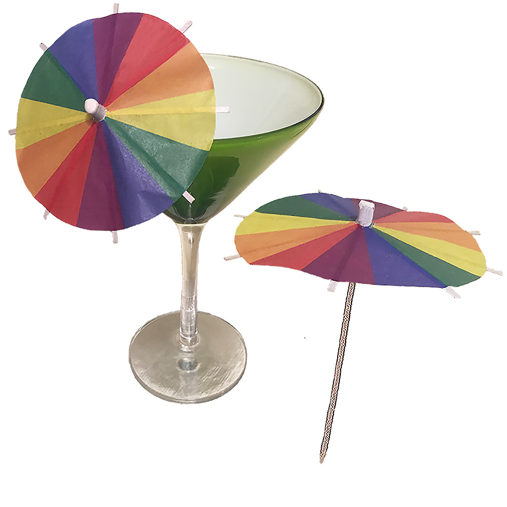 Pride Pinwheel Cocktail Umbrellas