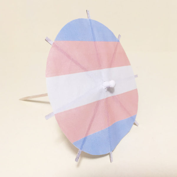 Trans Flag Cocktail Umbrellas Angled