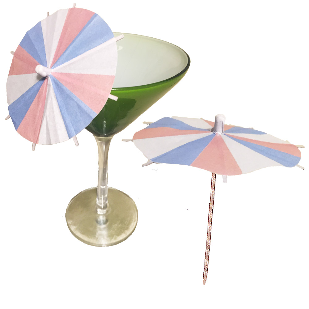 Trans Pinwheel Cocktail Umbrellas