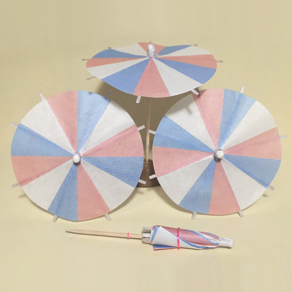 Trans Pinwheel Cocktail Umbrellas Group