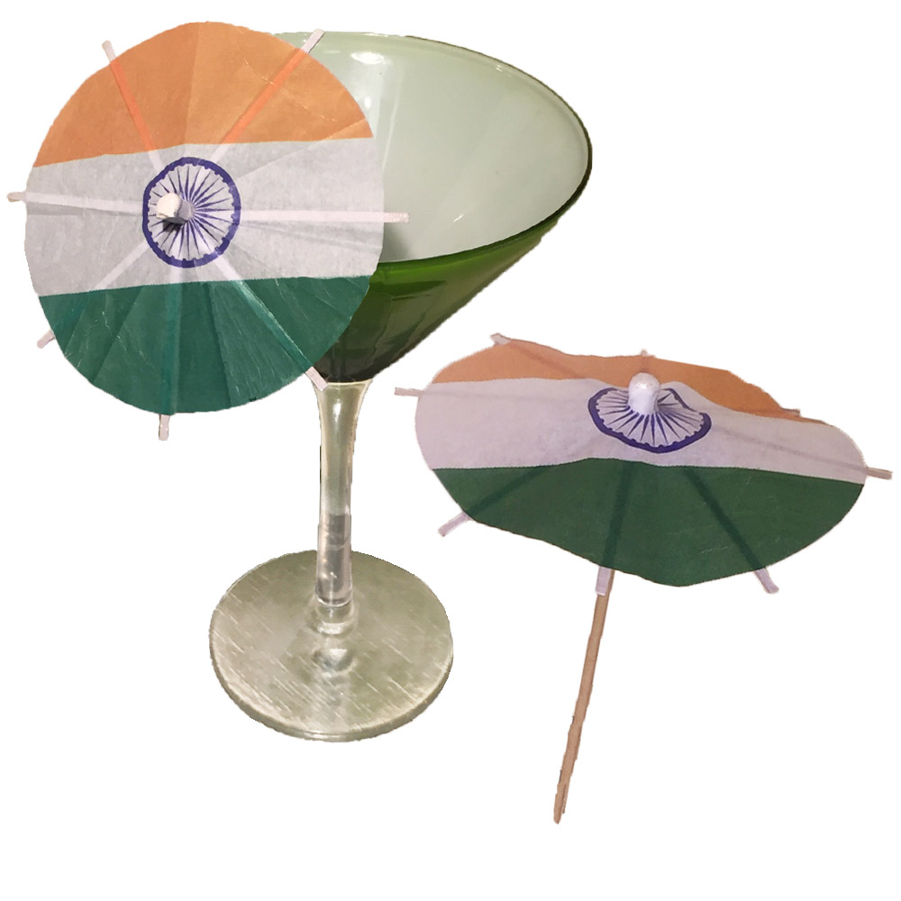 India Flag Cocktail Umbrellas