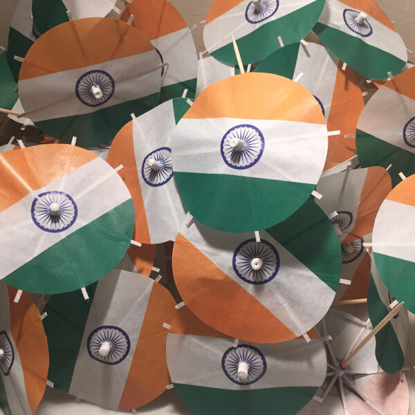 India Flag Cocktail Umbrella Open Collage