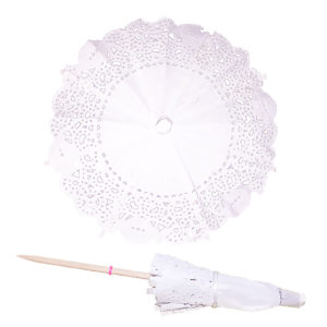 White Paper Lace Cocktail Umbrellas