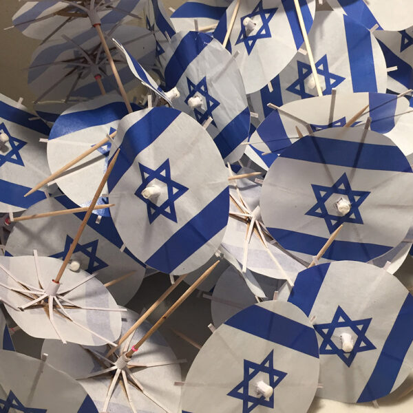 Israel Flag Cocktail Umbrellas Open Collage
