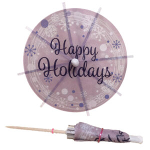 Happy Holidays Cocktail Umbrella