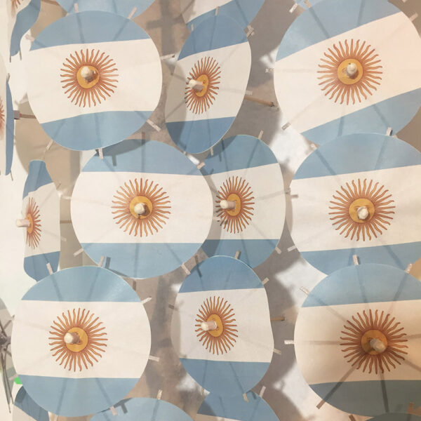 Argentina Flag Cocktail Umbrellas Aligned