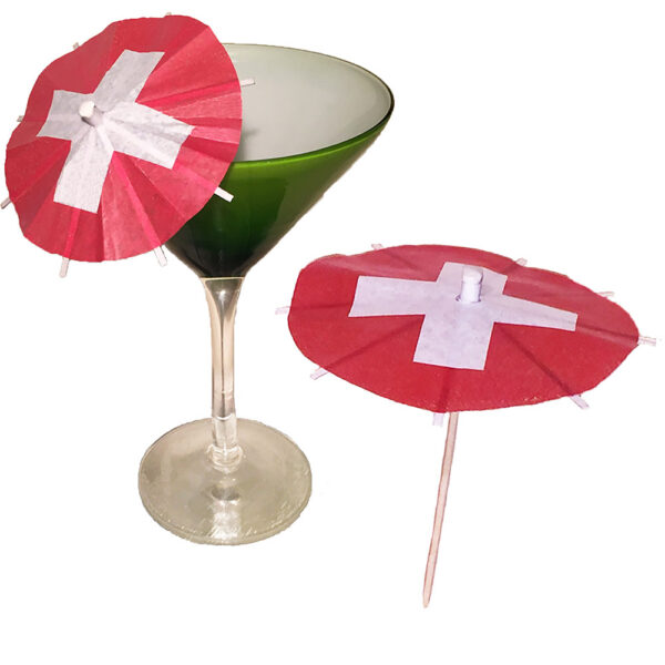Switzerland Flag Cocktail Umbrellas