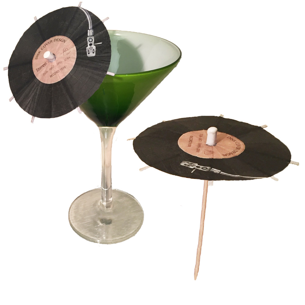 Record Album Cocktail Umbrellas
