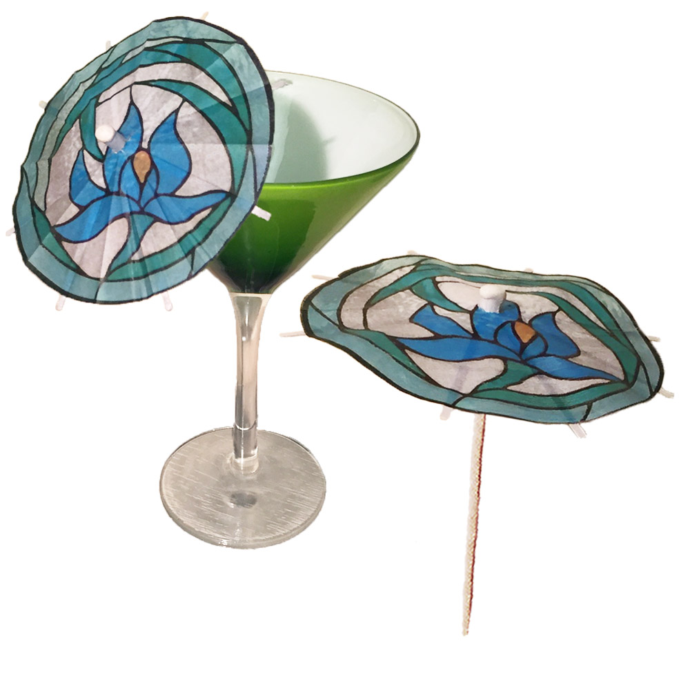 Stained Glass Cocktail Umbrellas