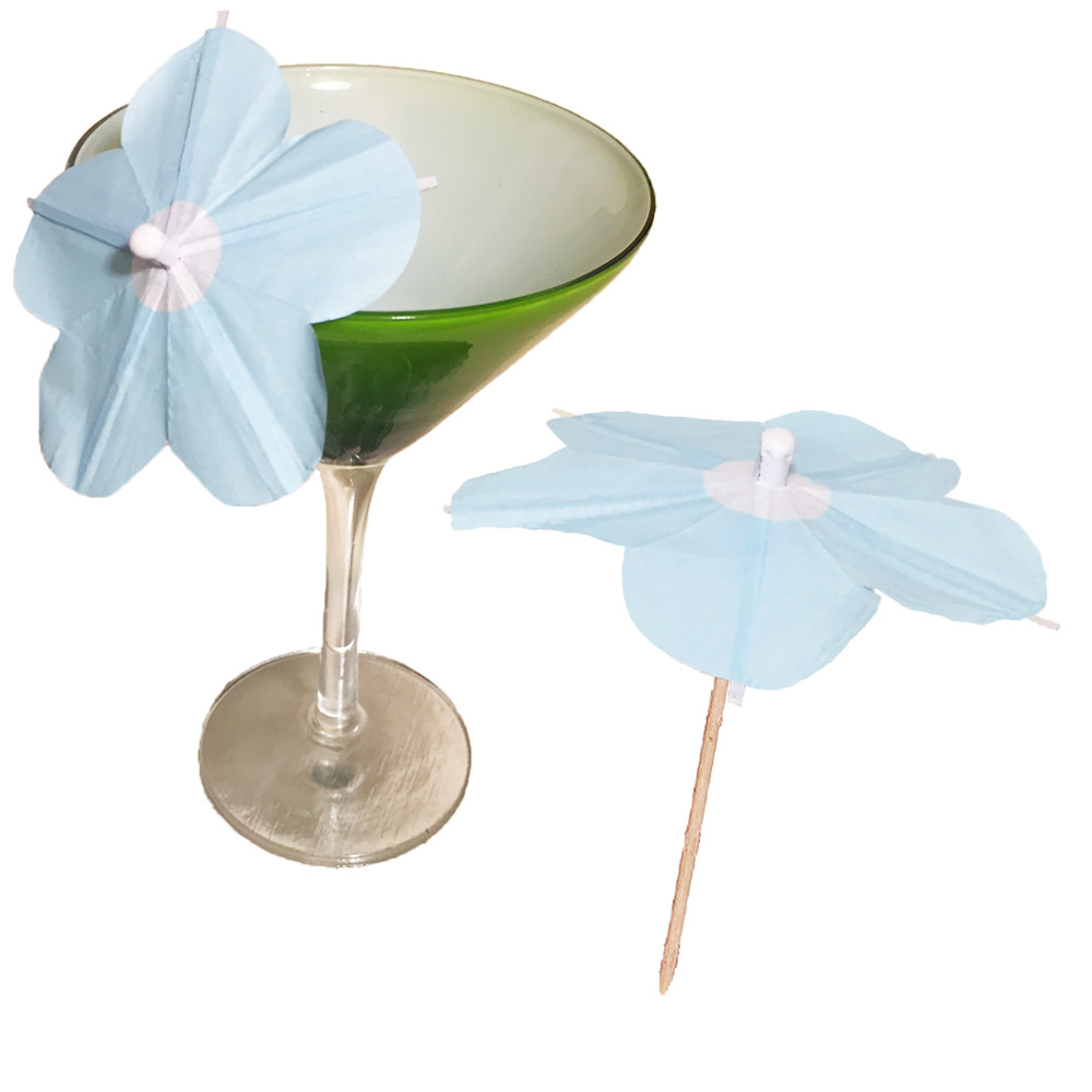 Blue Cherry Blossom Cocktail Umbrellas