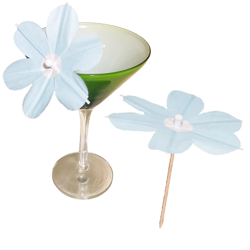 Blue Daisy Cocktail Umbrellas