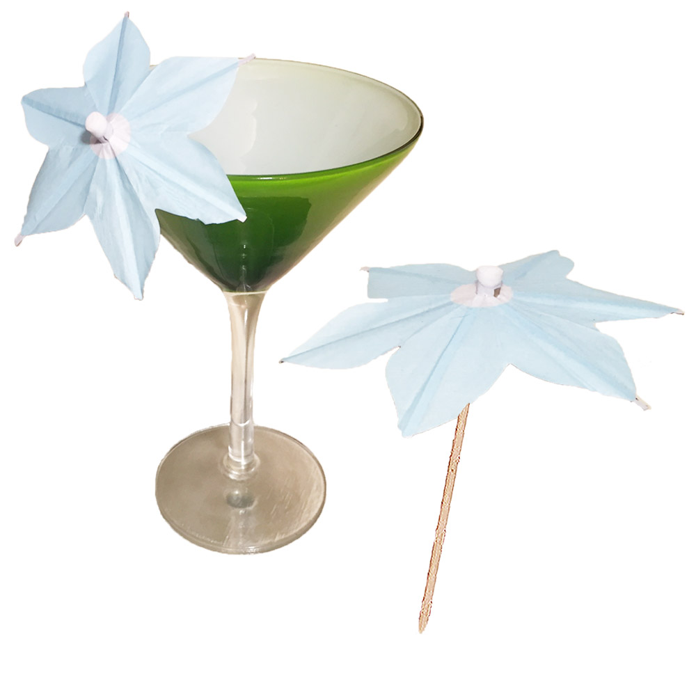 Blue Lily Cocktail Umbrellas