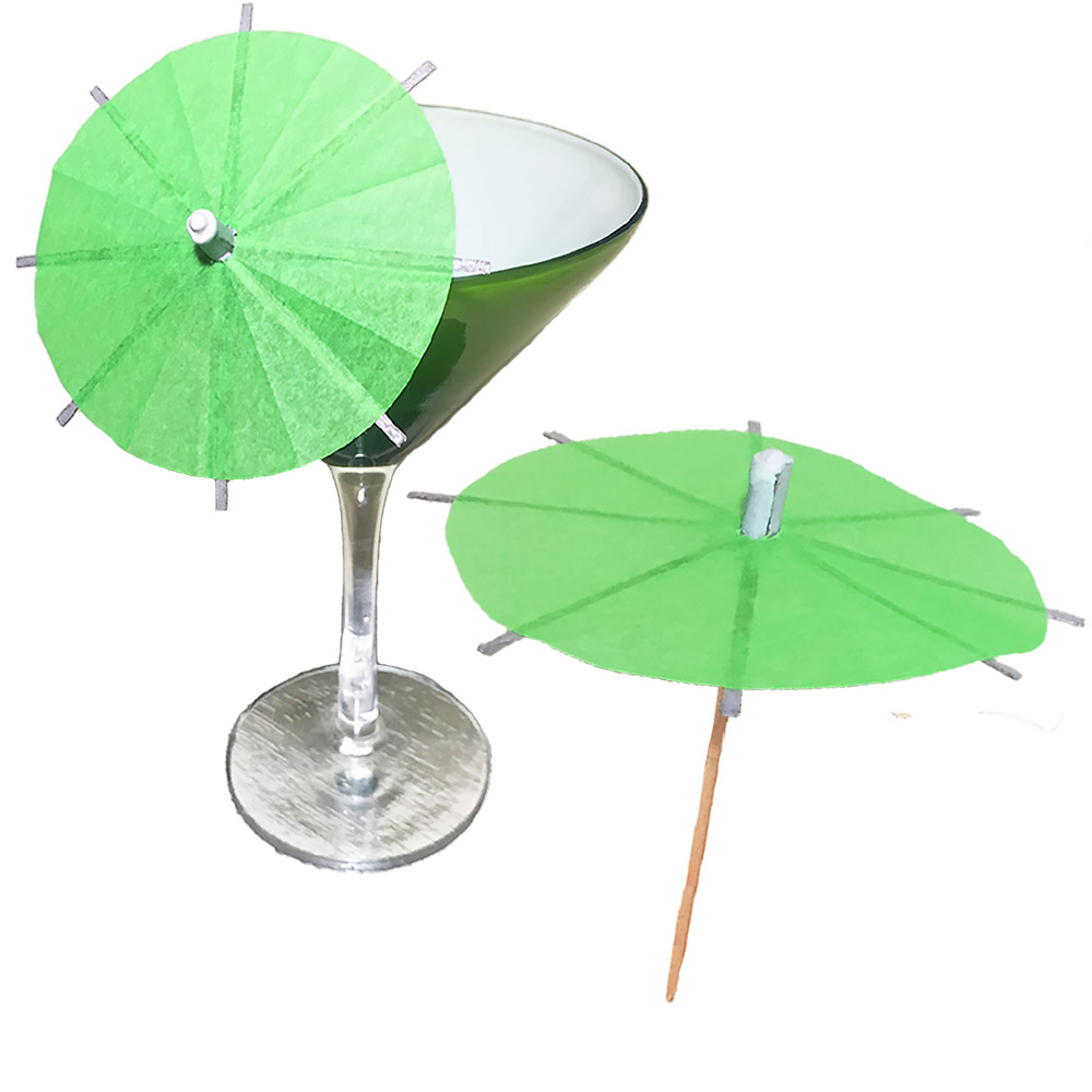 Neon Green Cocktail Umbrellas