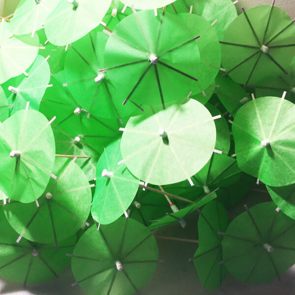 Neon Green Cocktail Umbrella Open Collage