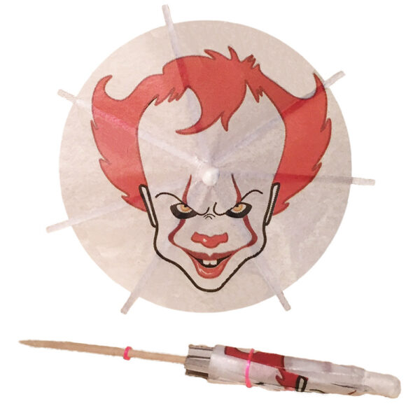 Scary Clowns Drink Umbrellas Red